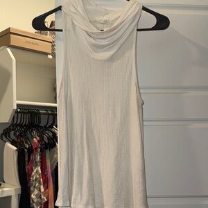 Joah Brown Cream Cowl Neck Tank Top